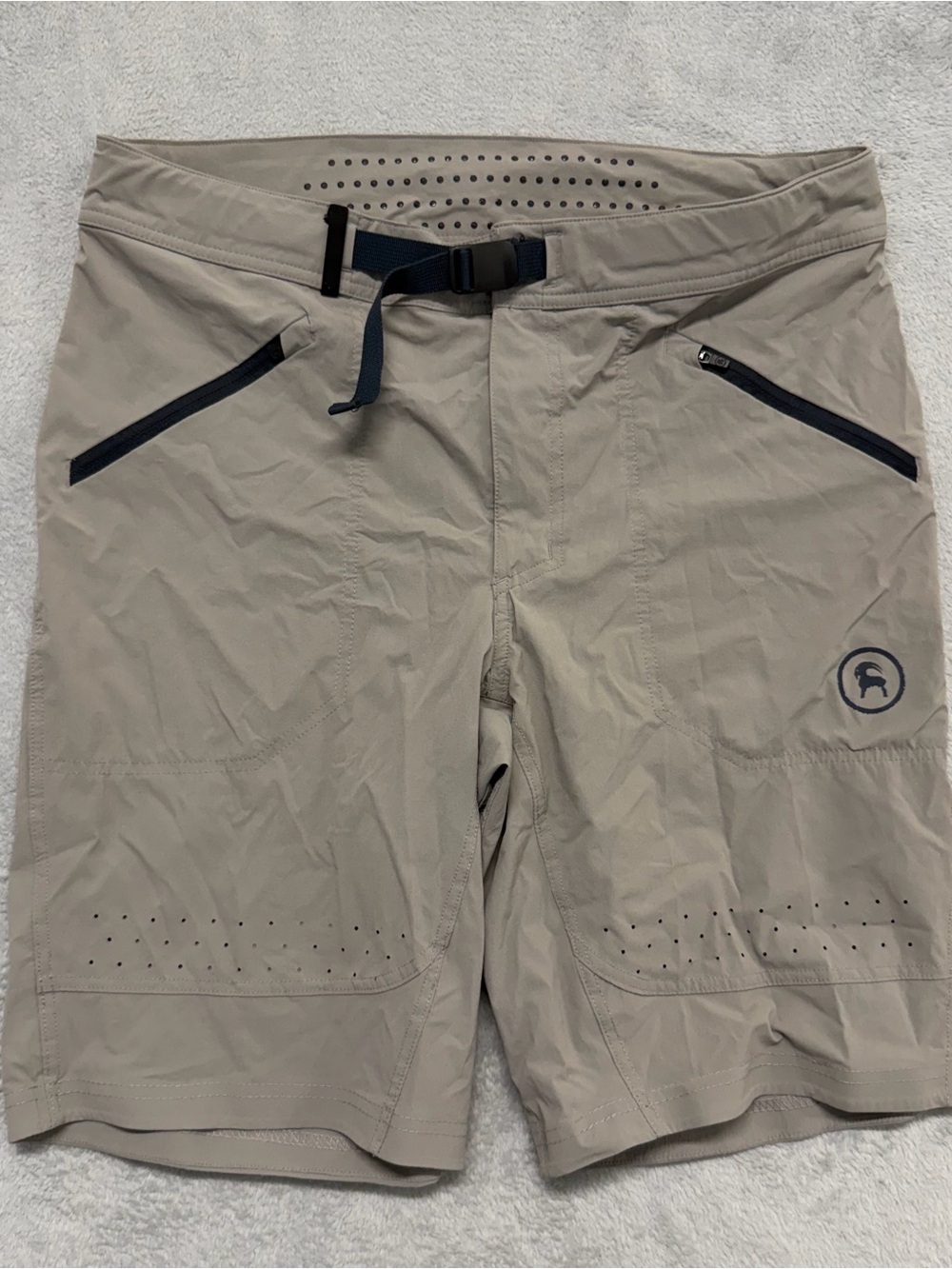 Backcountry Mountain Bike Shorts Mens Large Gray Belted Zip Pockets M423